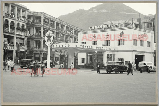 WW2 Texaco Oil  Car Wan Chai HONG KONG VINTAGE PHOTO POSTCARD RPPC 1055 香港舊照片明信片