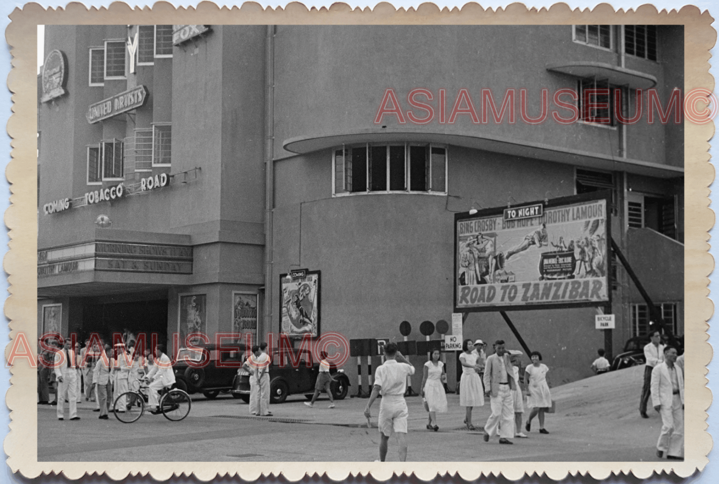 WW2 Cathay Movie Theater Cinema Tobacco Road Women Car Old Singapore Photo 17623