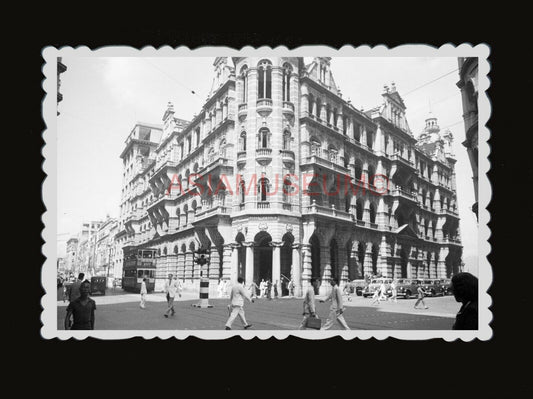 1950s BRITISH COLONIAL BUILDING BUS RICKSHAW CAR Vintage Hong Kong Photo #1320