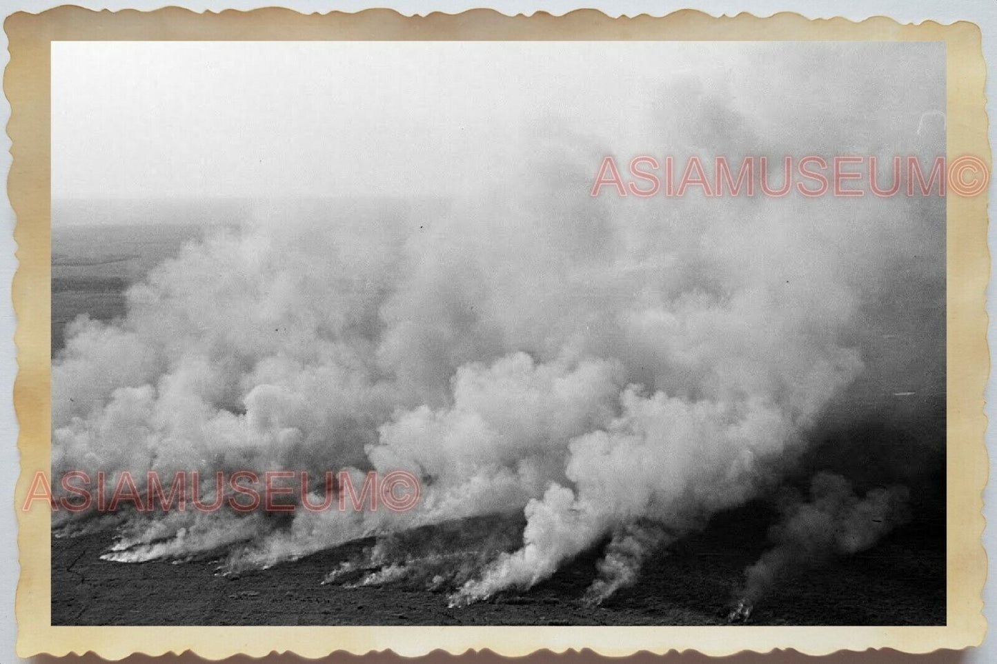 50s Vietnam SAIGON JUNGLE BOMBING USA AIRFORCE AERIAL VIEW  Vintage Photo 1639