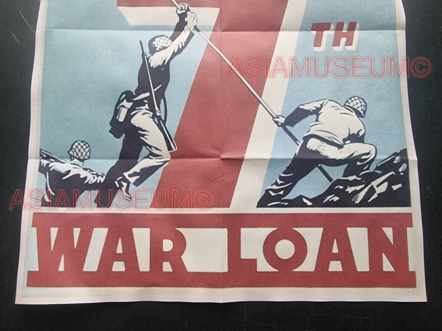 1941 WW2 USA AMERICA BUY WAR BOND SOLDIER ARMY IWO JIMA FLAG PROPAGANDA POSTER