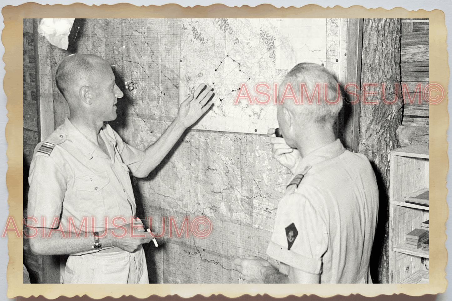 40s WW2 Vietnam FRENCH MILITARY BASE COMMANDER ARMY ATLAS ii Vintage Photo 26618