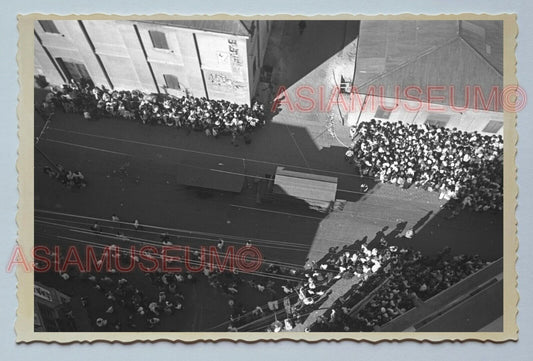 STREET SCENE AERIAL CITY VIEW ROAD Vintage China SHANGHAI Photo #3676 中国上海老照片