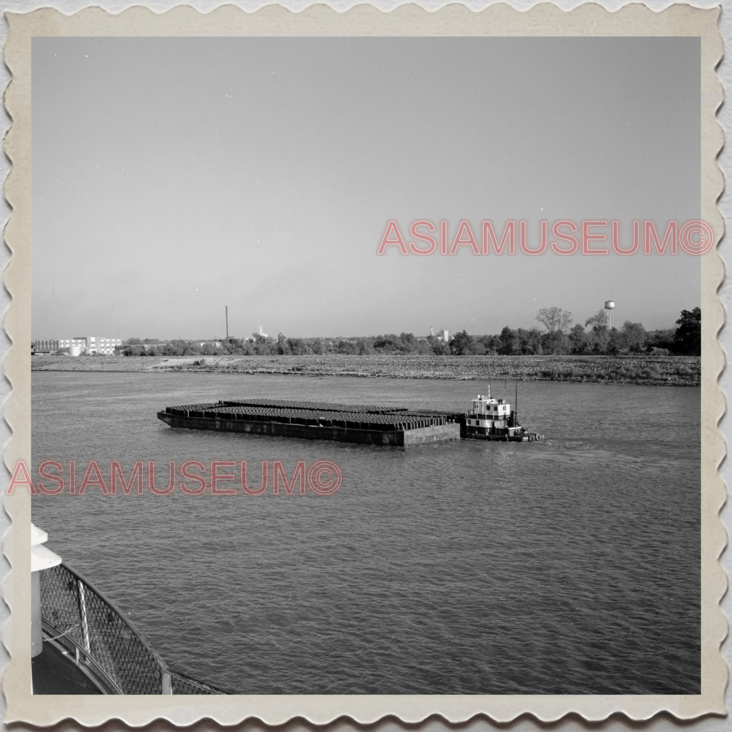 50s DULUTH PORT LAKE SUPERIOR MINNESOTA SHIP BARGE OLD USA AMERICA Photo 11777