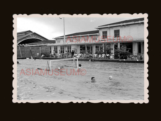 WOmen Swimming Pool Polo Kowloon b&w Vintage Old Hong Kong Photo 香港旧照片 #2896