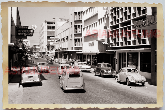 50s THAILAND BANGKOK STREET SCENE CAR CALTEX VOLKSWAGEN ROAD Vintage Photo 37088