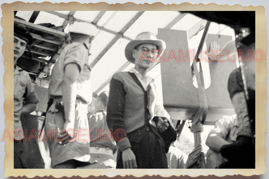 40s WW2 Vietnam NAVY SHIP ARMY SOLDIER SAILOR WESTERN SUIT  Vintage Photo 25290