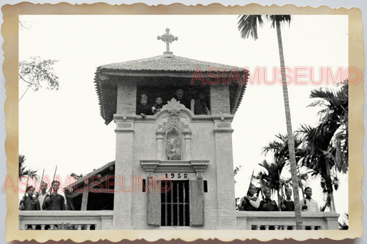 40s WW2 Vietnam HANOI VINH YEN CATHOLIC CHURCH BELL TOWER ii Vintage Photo 29779