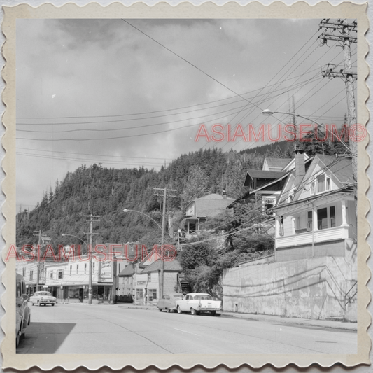 50s KETCHIKAN BOROUGH ALASKA TOTEM POLES MISTY FIORDS STREET OLD USA Photo 9716