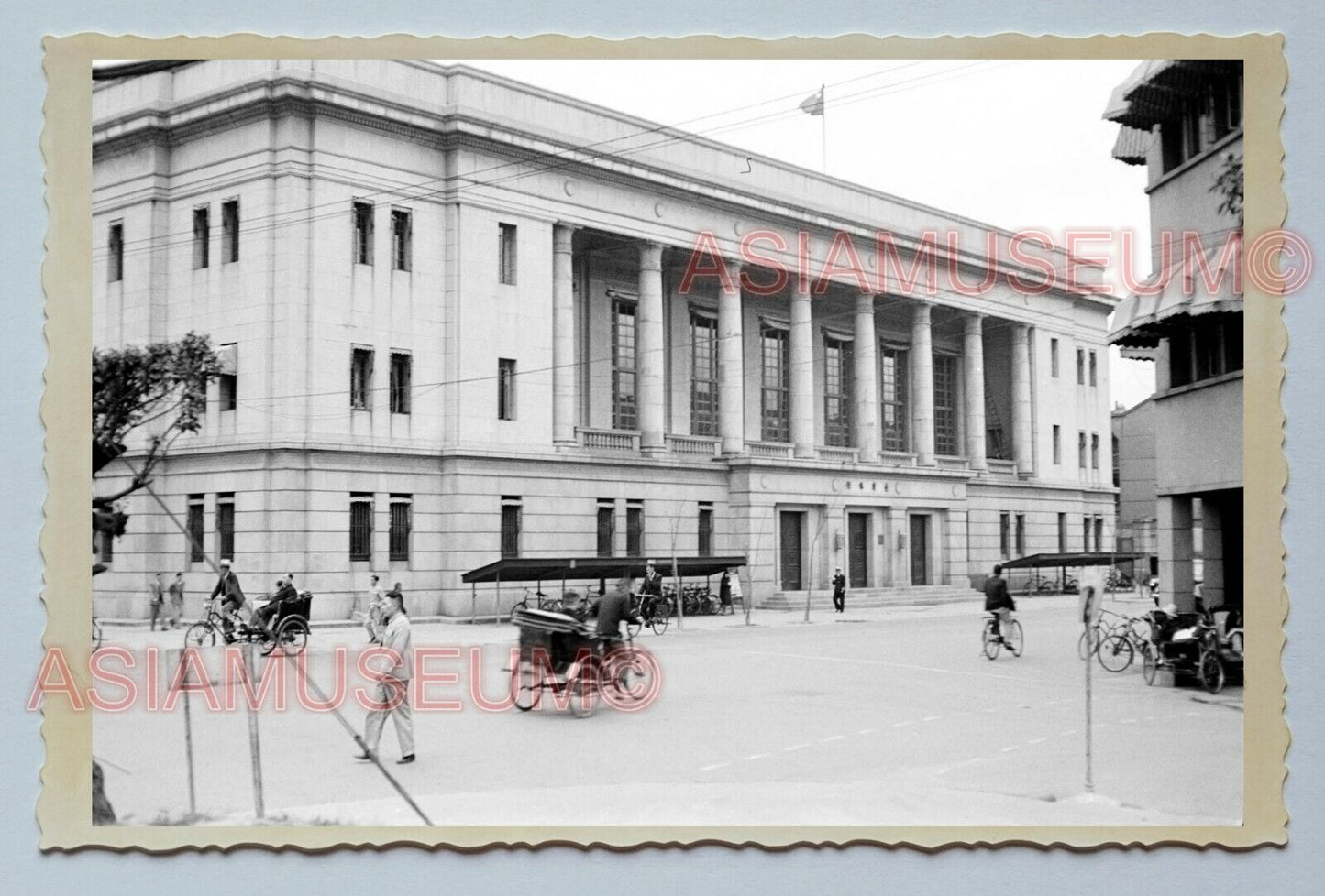 Bank of Taiwan Baoqing Road Street B&W Vintage Taiwan Taipei Photo 台湾老照片 #29945