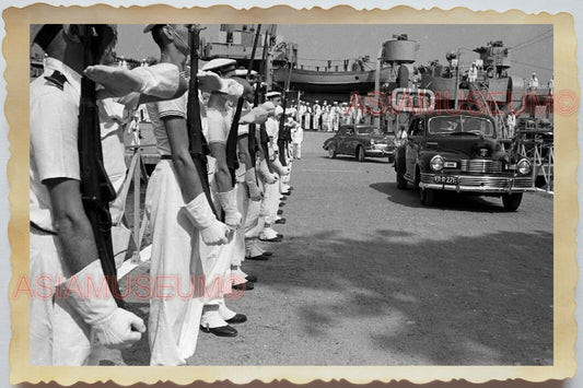 50s Vietnam SAIGON AMERICA CAR FRENCH ARMY PARADE GENERAL B&W Vintage Photo 1341