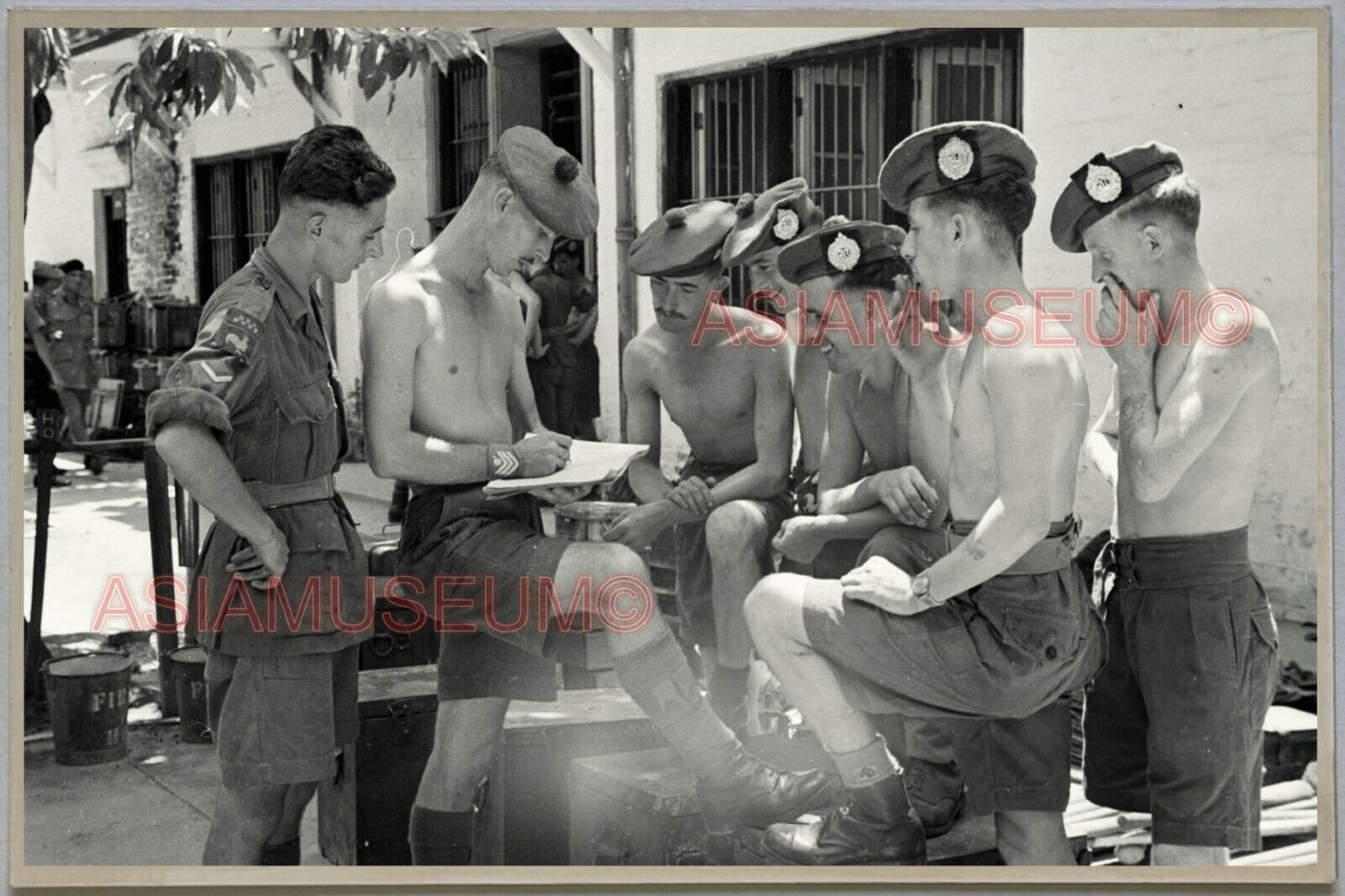 40s British Army Soldier Camp Hong Kong Vintage Photo Postcard RPPC 485 香港舊照片明信片