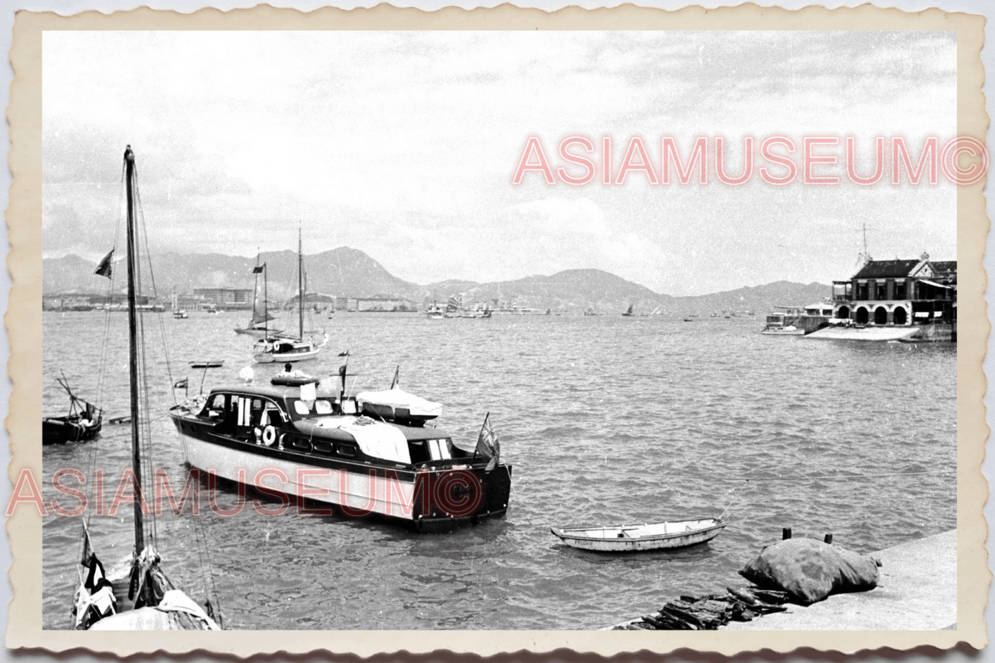 50s PHILIPPINES MANILA BAY FERRY SHIP CRUISE SAILING JETTY Vintage Photo 26229