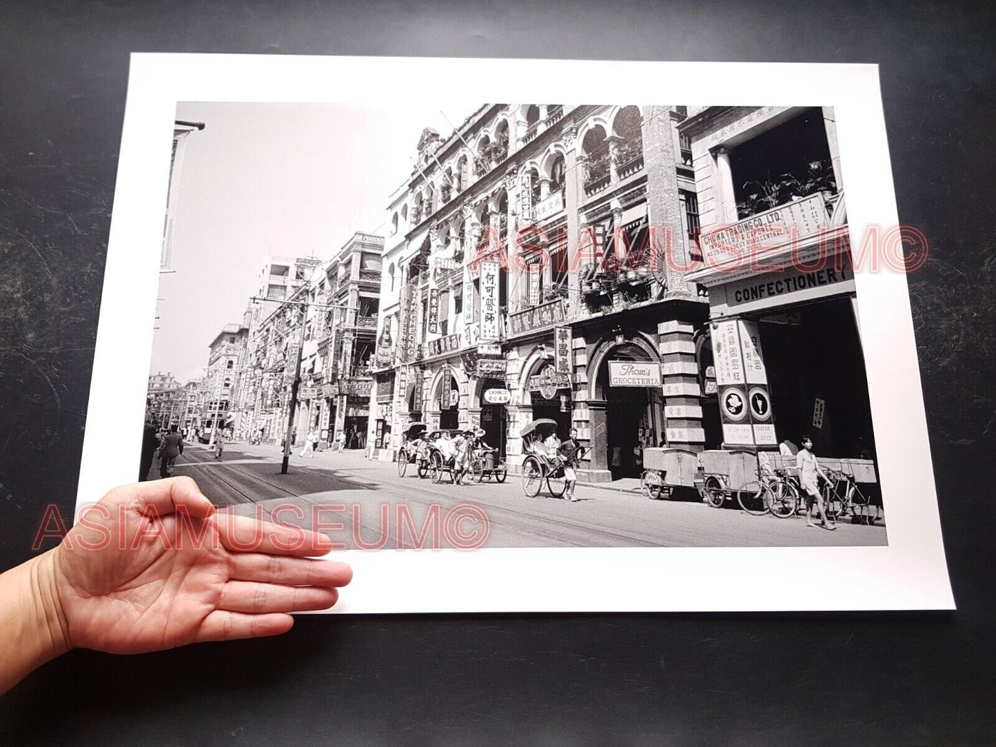 40's Des Voeux Road Central Hong Kong British Colony Street Vintage Photo 香港老照片