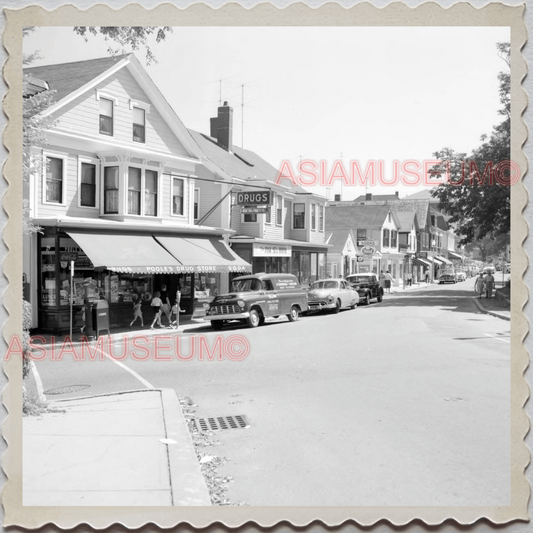 50s ROCKPORT KNOX COUNTY MAINE CAR ROAD STORE SHOP BOY VINTAGE USA Photo 12033