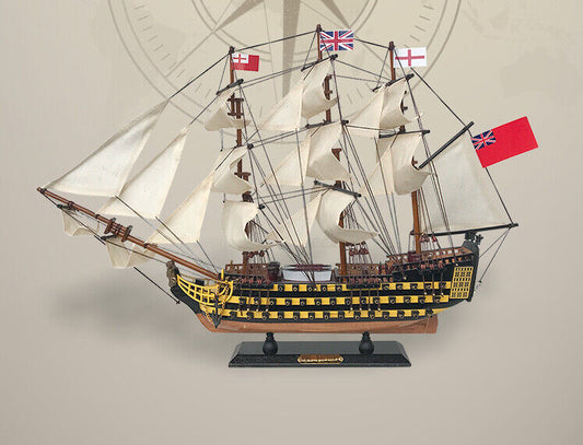 24" HMS VICTORY BRITISH GREAT BRITAIN EMPIRE COLONY FLAG Wood Vintage Model Ship