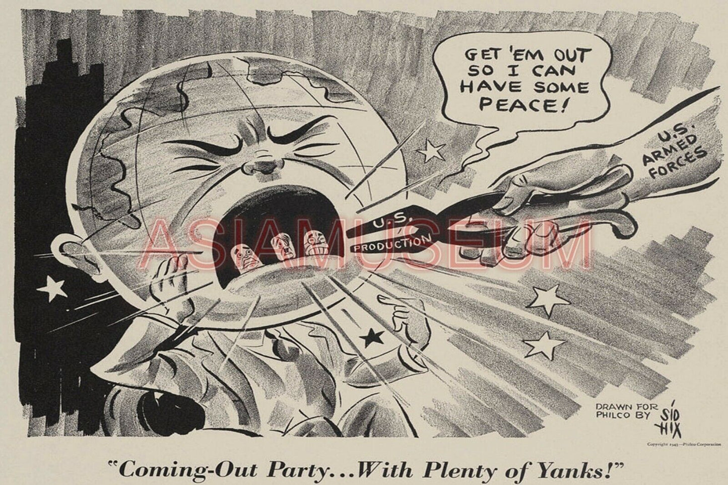 1942 WWii USA CARTOON COMIC FUNNY CARICATURE JAPAN WAR TOOTH PROPAGANDA Postcard