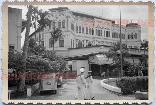 WW2 Raffles Hotel Beach Road Street Car Sailor War Vintage Singapore Photo 17568