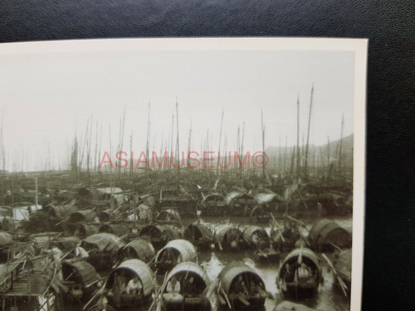 Aberdeen Sampan Boat House Ship Pier Women Hong Kong Photo Postcard RPPC 1696