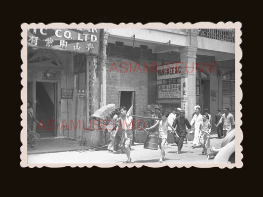 1940's Man Shop Women Street Scene Girl Road Vintage Hong Kong Photo 香港旧照片 #2341