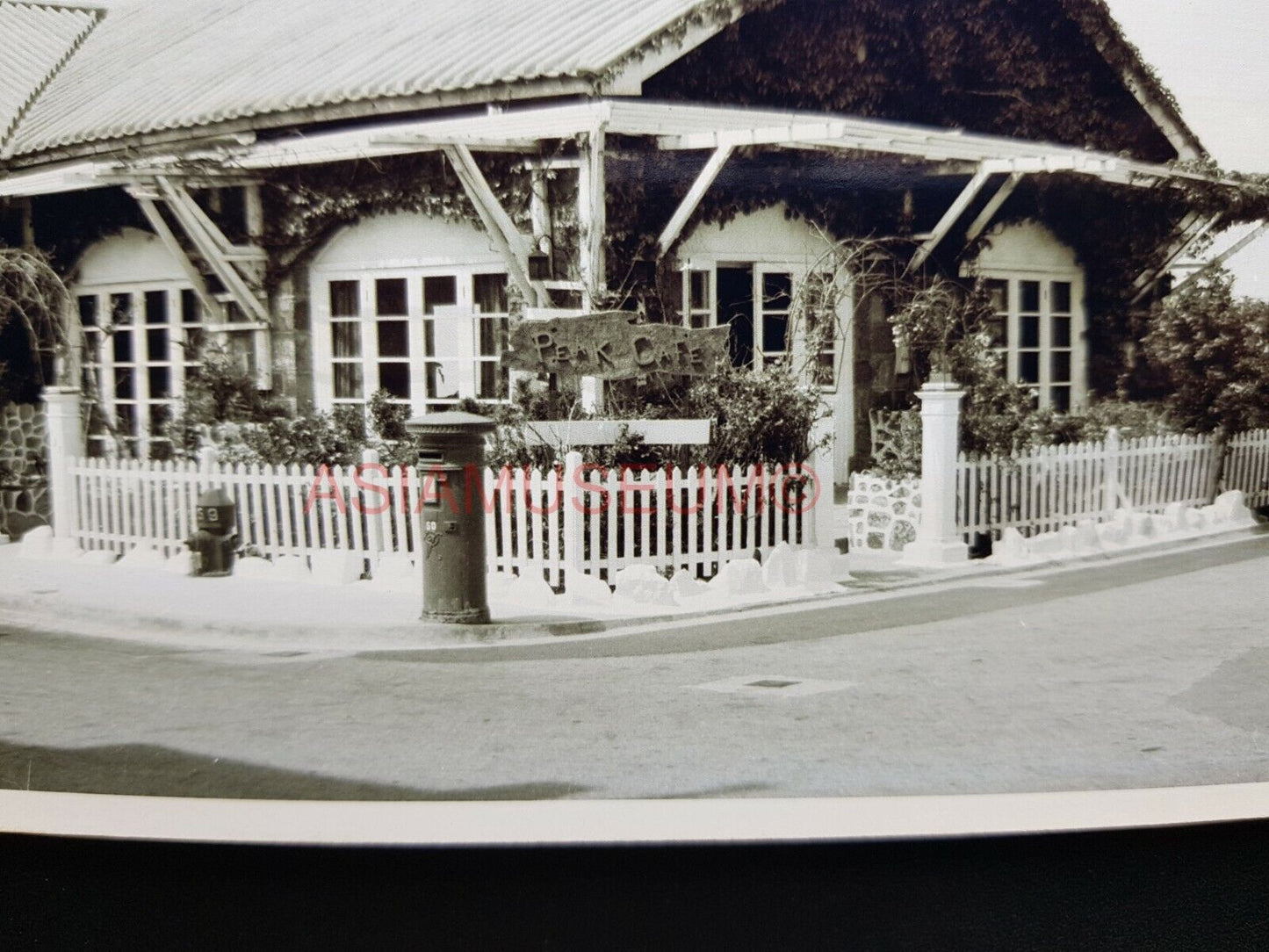 Victoria Peak Cafe Tram Car British Colonial Build Hong Kong Photo Postcard RPPC