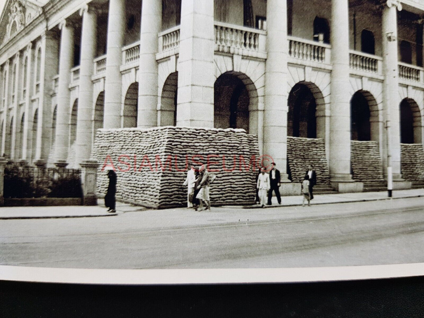 Supreme Court Jackson Road Statue Square Hong Kong Photo B&W Postcard RPPC 507