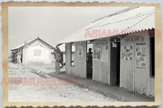 40s WW2 Vietnam MILITARY AIRBASE RED CROSS MEDIC CAMP WAR ii Vintage Photo 26452