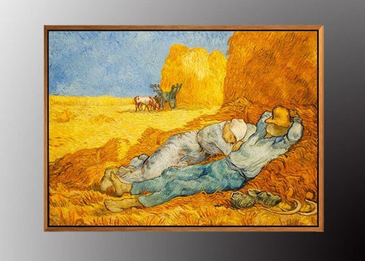 VAN GOGH Noon Rest from Work Canvas Oil Painting Art Print 50x70cm Gold FRAMED