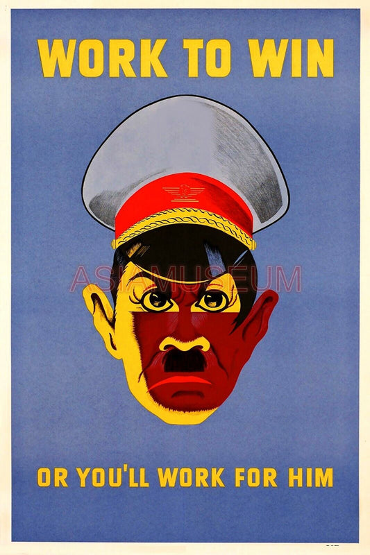 1944 WWii USA AMERICA CARTOON COMIC FUNNY PORTRAIT ARMY PROPAGANDA HAT Postcard