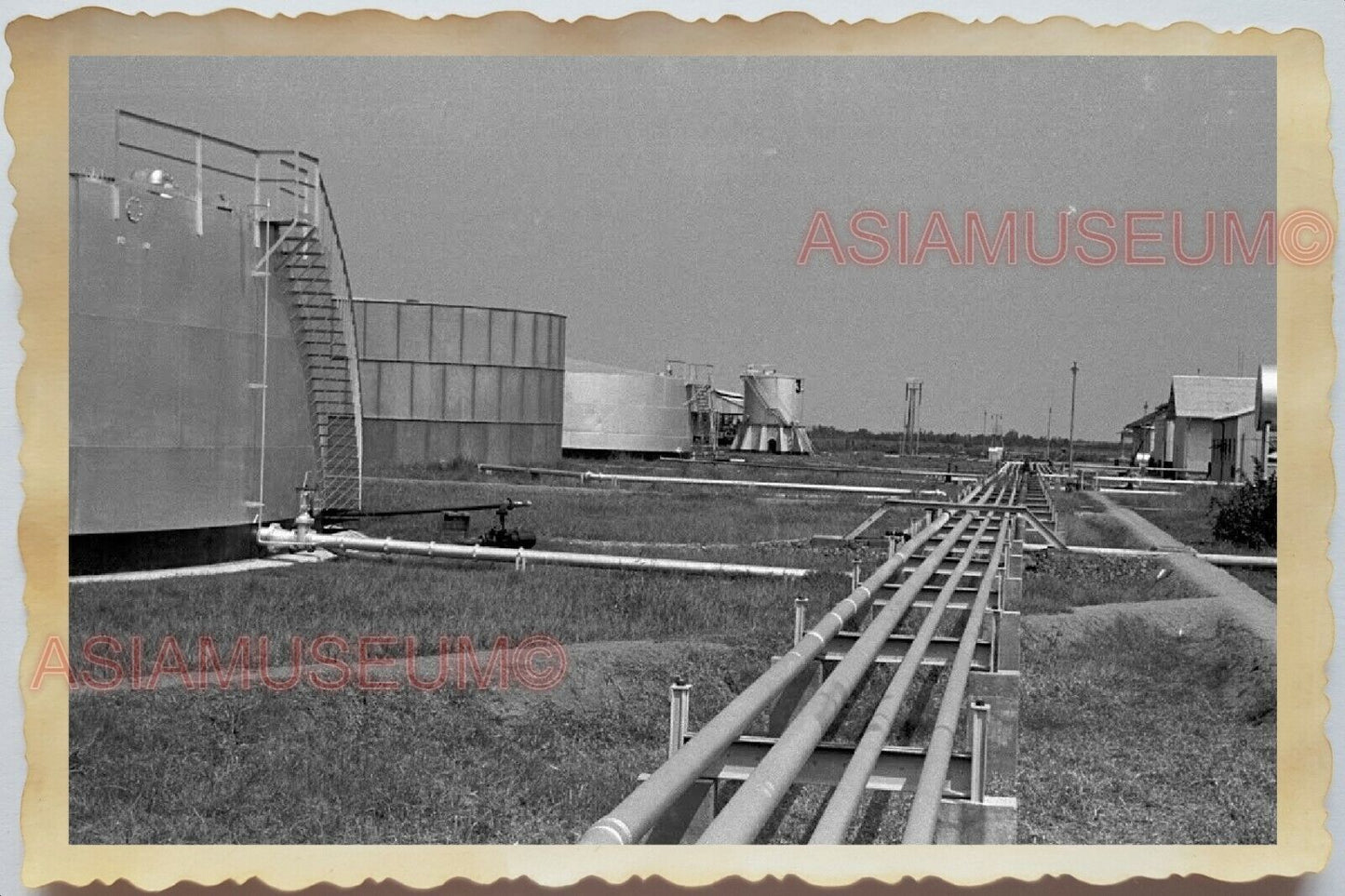 50s Vietnam SAIGON HO CHI MINH OIL REFINERY SILO STORE OLD Vintage Photo 1555