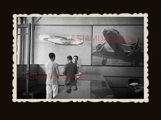 40s WW2 BRITISH Office Aircraft Colonial Building Hong Kong Photo 香港旧照片 #1998