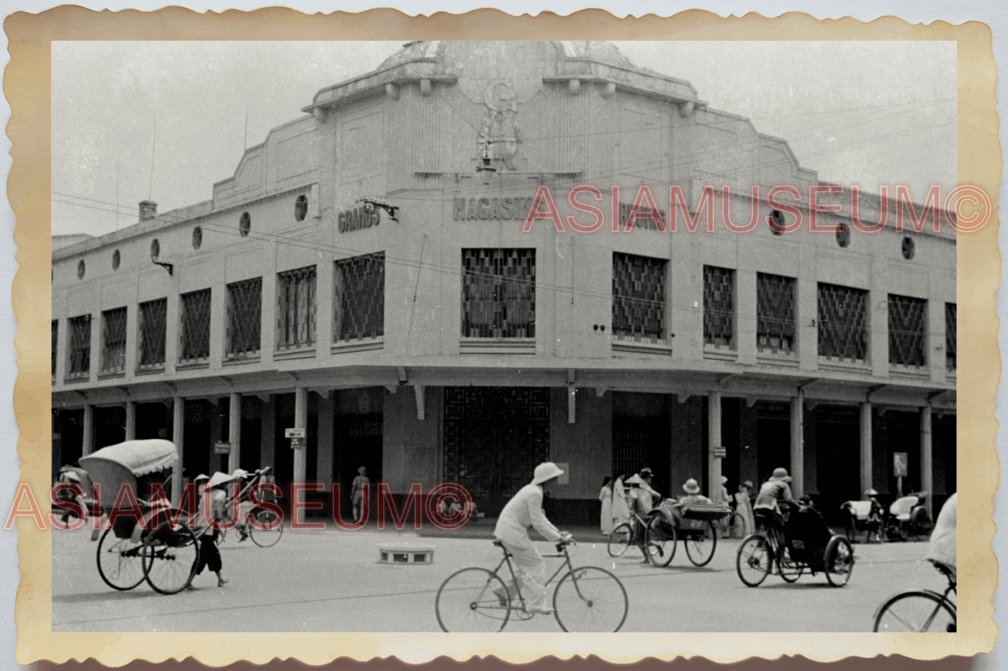 40s WW2 Vietnam HANOI GRAND HOTEL RESTAURANT BUILDING STREET Vintage Photo 23778