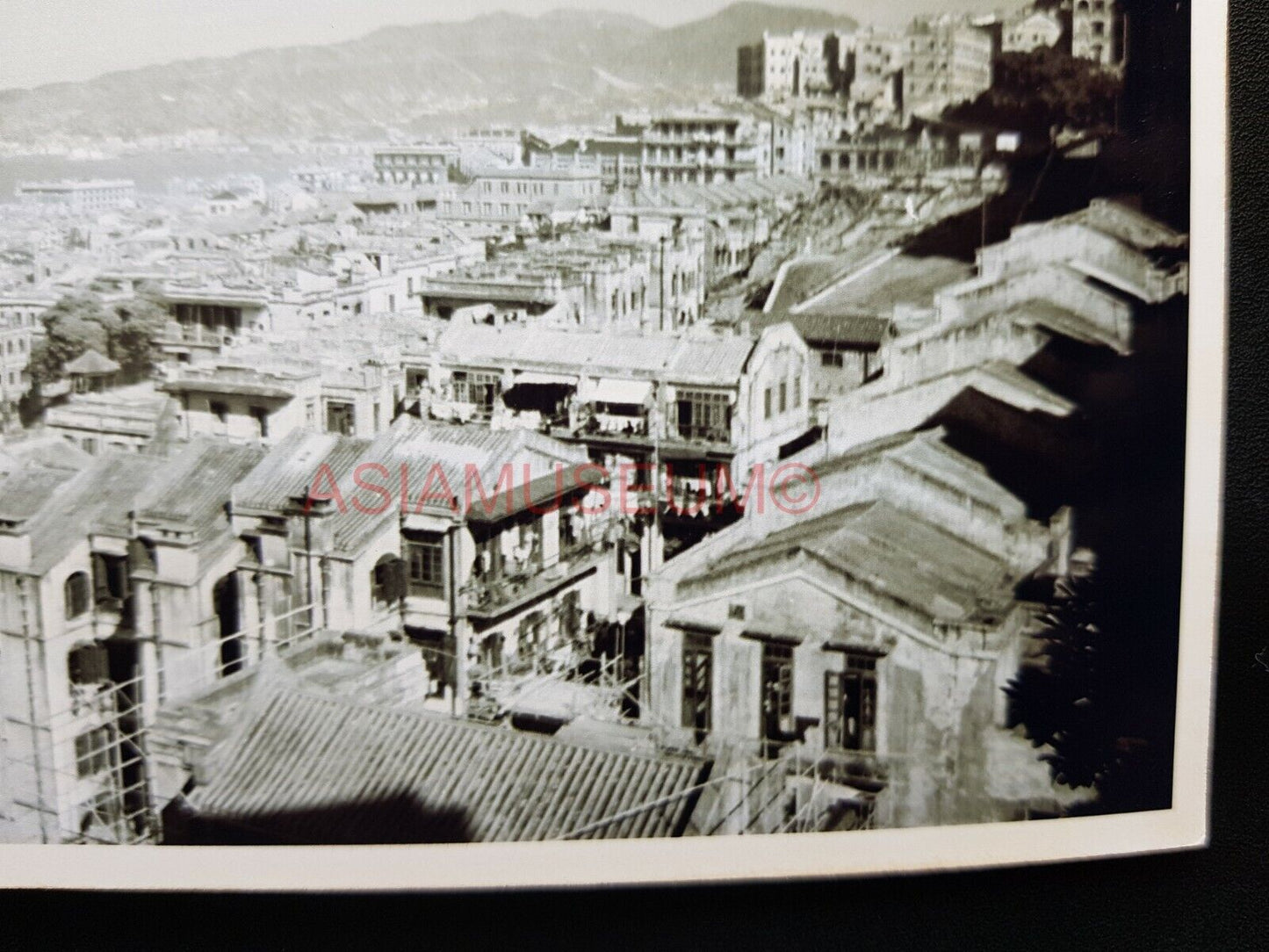 City Sky Kowloon Harbor Sea View Building House Hong Kong Photo Postcard RPPC