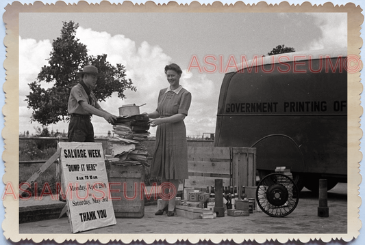 WW2 SALVAGE MATERIAL RECYCLE SCRAP METAL TRUCK Vintage Singapore Photo 17785