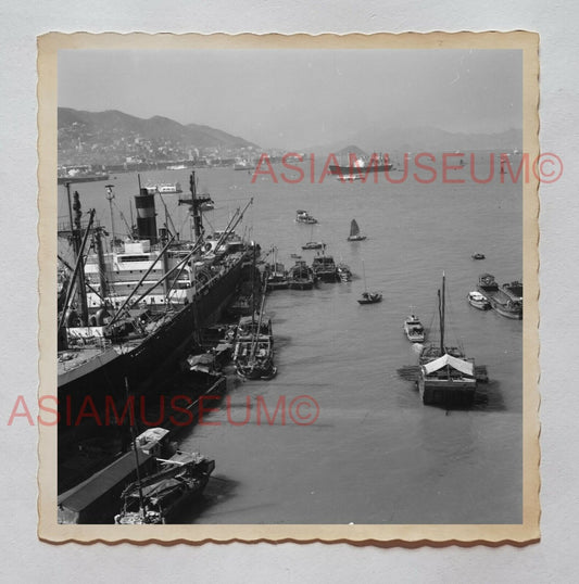 1940's KOWLOON TERMINAL  CARGO HARBOR SHIP Vintage Hong Kong Photo 28926 香港旧照片