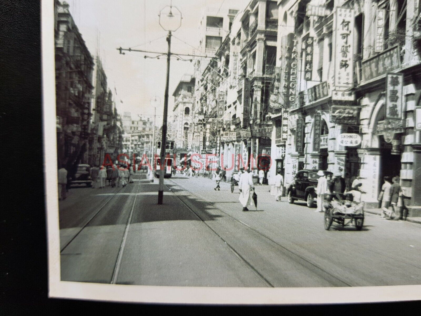 Des Voeux Road Central Bicycle Trishaw Vintage Hong Kong Photo Postcard RPPC 769