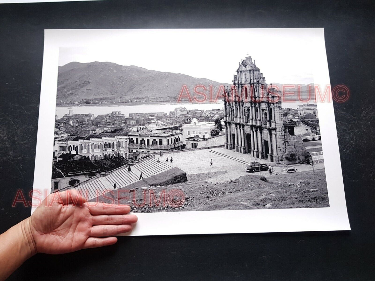 40's Macau Church Ruins St Paul's Cathedral Panoramic  Old Vintage Photo 澳门旧照片