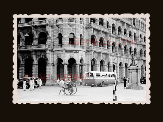 40's Connaught Road Pedder Street Post Office Bus Ad Hong Kong Photo 香港旧照片 #2188