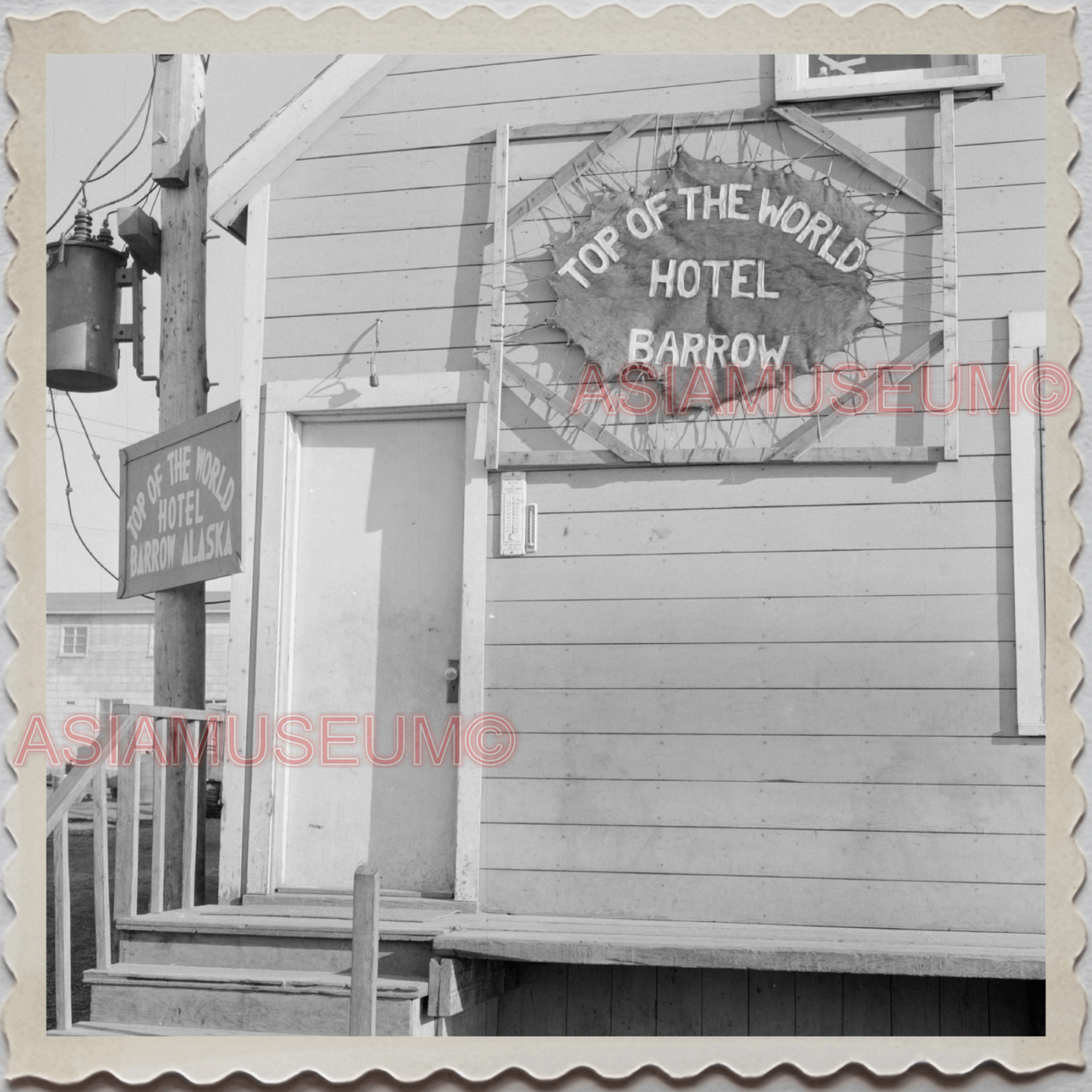 50s UTQIAGVIK NORTH SLOPE BARROW ALASKA TOP OF THE WORLD HOTEL USA Photo 9744