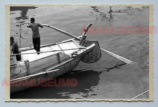 1940s HUANGPU RIVER SAMPAN BOAT B&W Vintage China Shanghai Photo #146 中国上海老照片