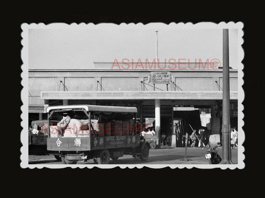 1940s Jordan Road ferry Terminal Kowloon Truck Vintage B&W Hong Kong Photo #1621