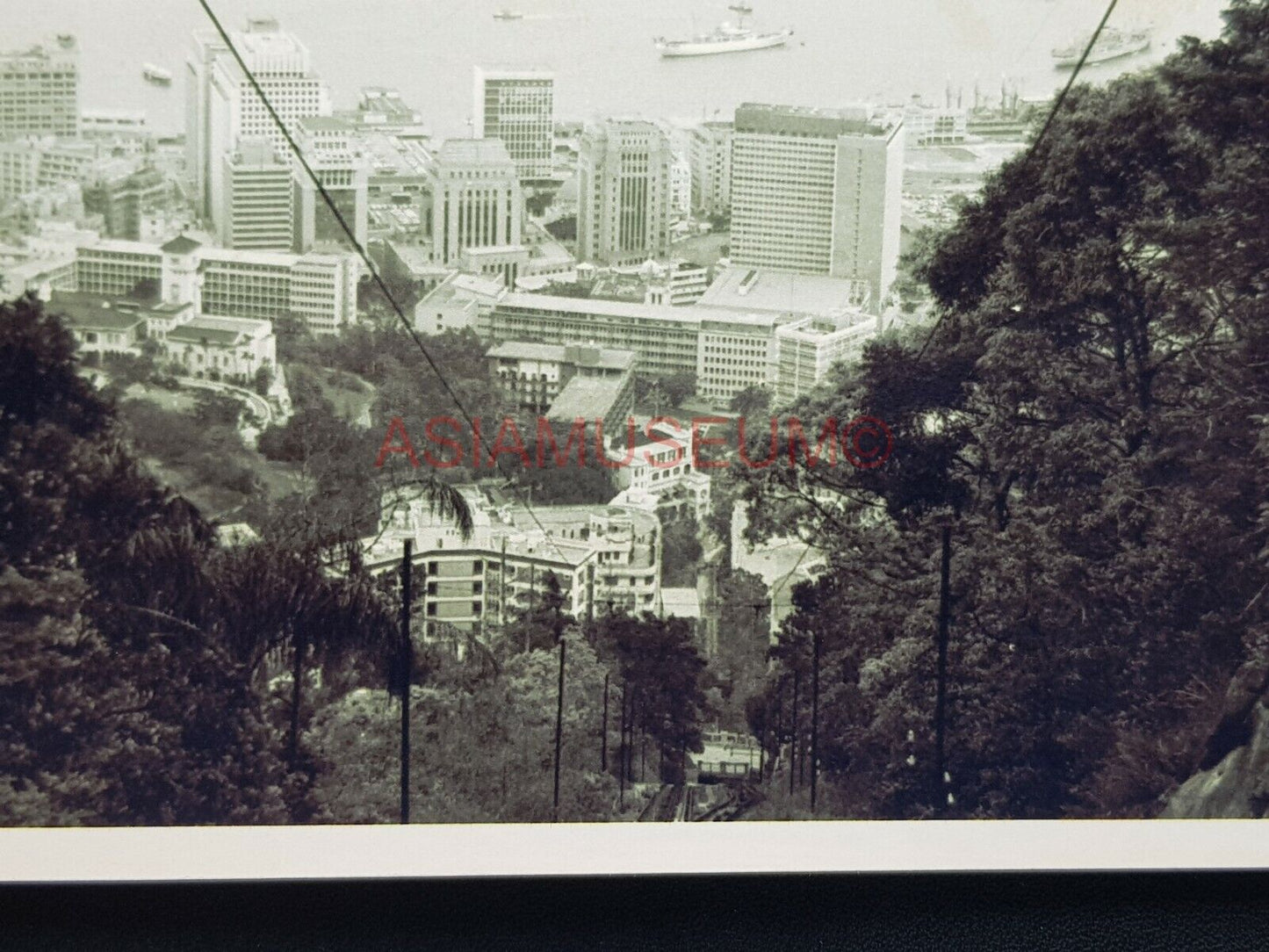 Hong Kong Victoria Peak Tram Ferry Terminal Harbor Kowloon Photo Postcard RPPC