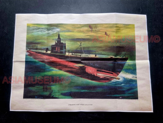 1943 WW2 USA NAVY SOLDIER MARINE SUBMARINE PACIFIC WAR PROPAGANDA POSTER 560