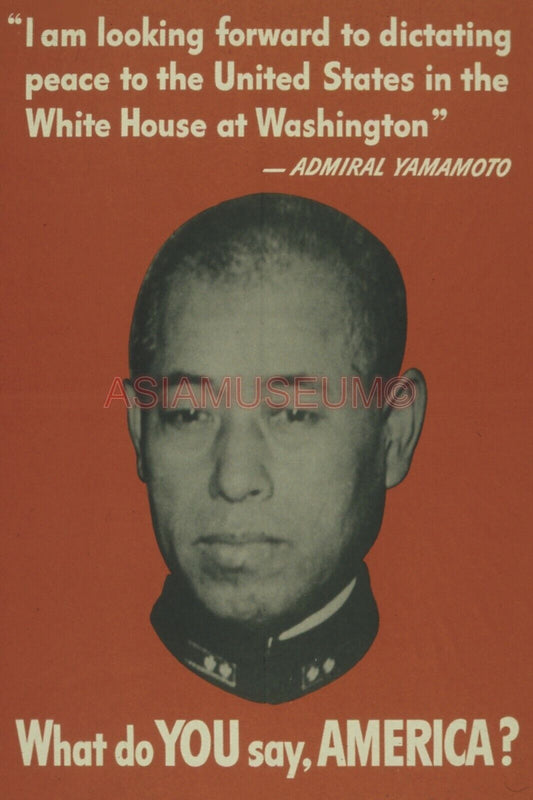 1942 WW2 JAPAN ADMIRAL YAMAMOTO USA AMERICA WHITE HOUSE WAR PROPAGANDA Postcard