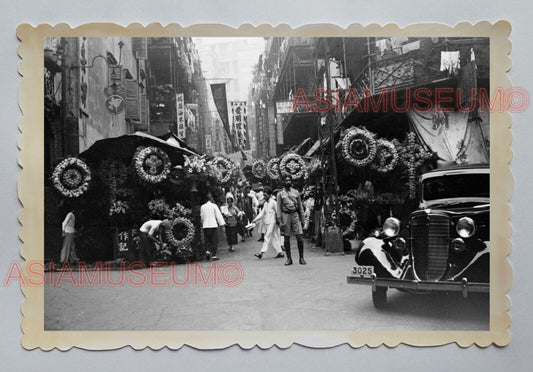 BRITISH INDIA ARMY CAR STREET FLOWER MARKET VINTAGE HONG KONG Photo 29293 香港旧照片