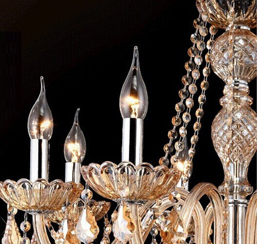 Antique European Italian French CHANDELIER Crystal Silver Champagne 6 Arm Light