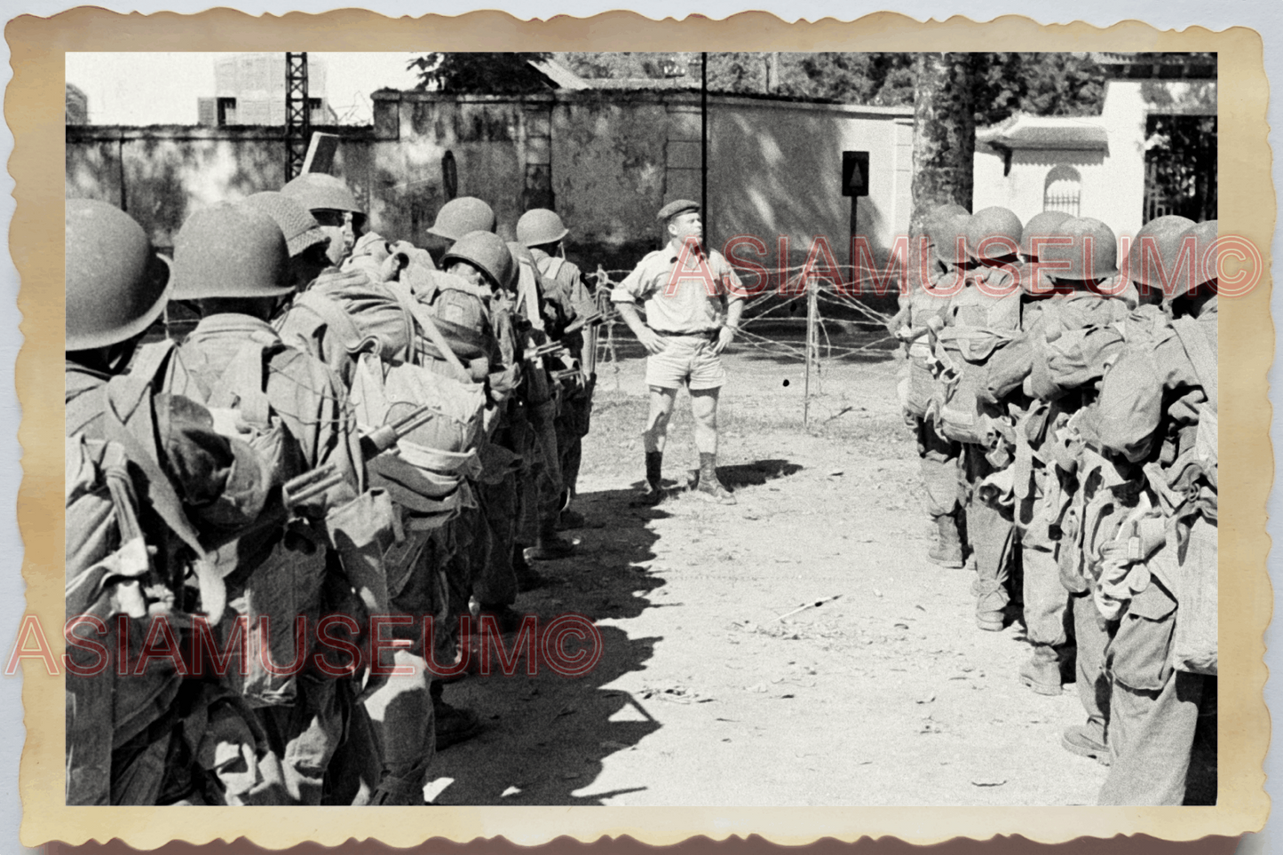 40s WW2 Vietnam FRENCH ARMY CAMP TRAINING TROOPERS BATTLE ii Vintage Photo 29954