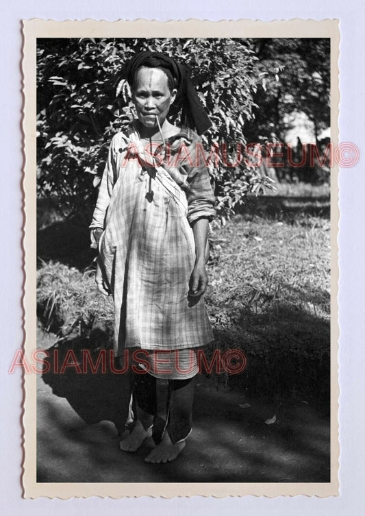 Alishan Native Tribe Tattoo Face Women Smoking Pipe Lady Taiwan Photo 台湾旧照片 3754