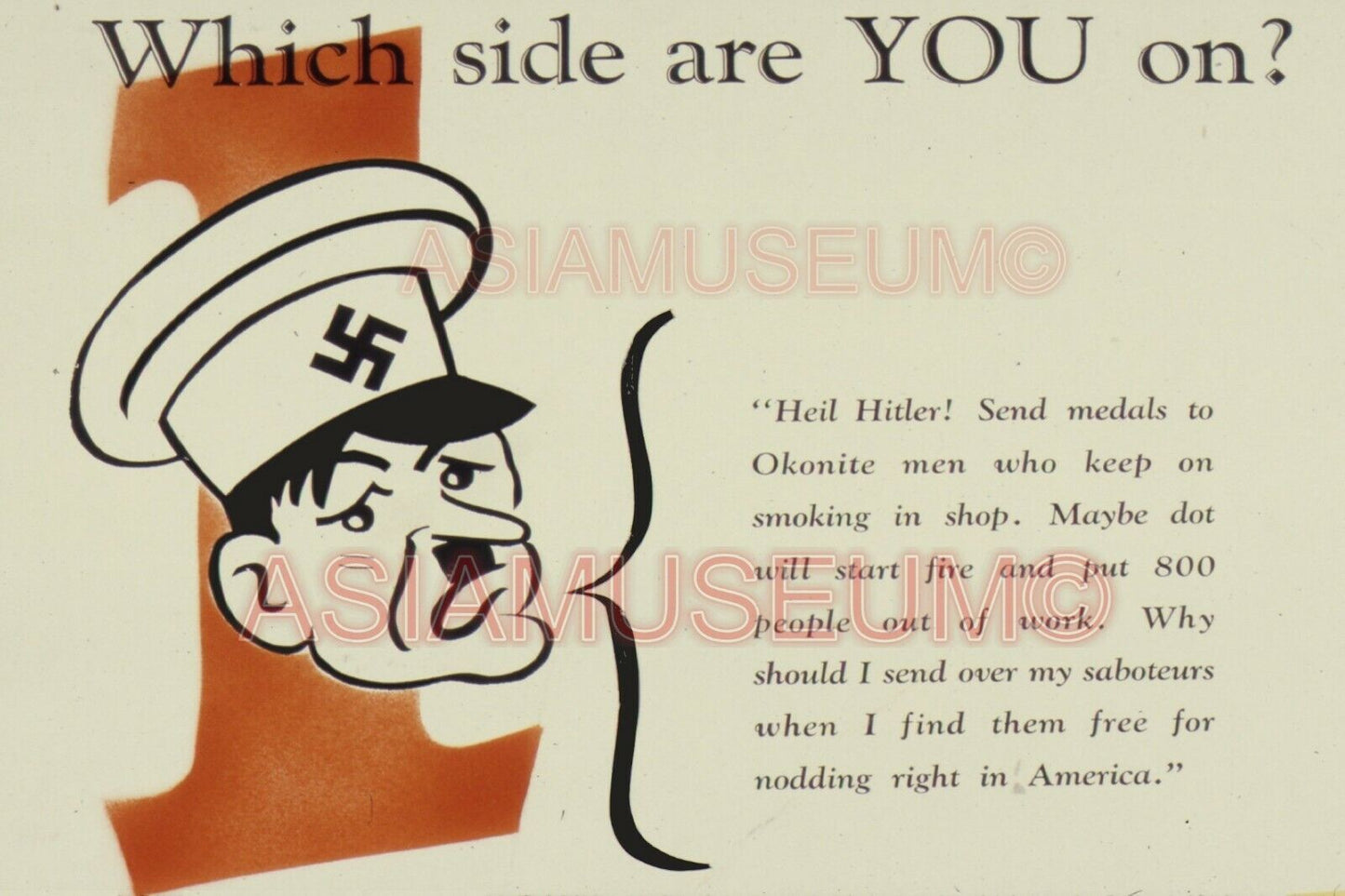 1944 WWii USA AMERICA COMIC CARTOON D-DAY WAR FUNNY ALLIES PROPAGANDA Postcard