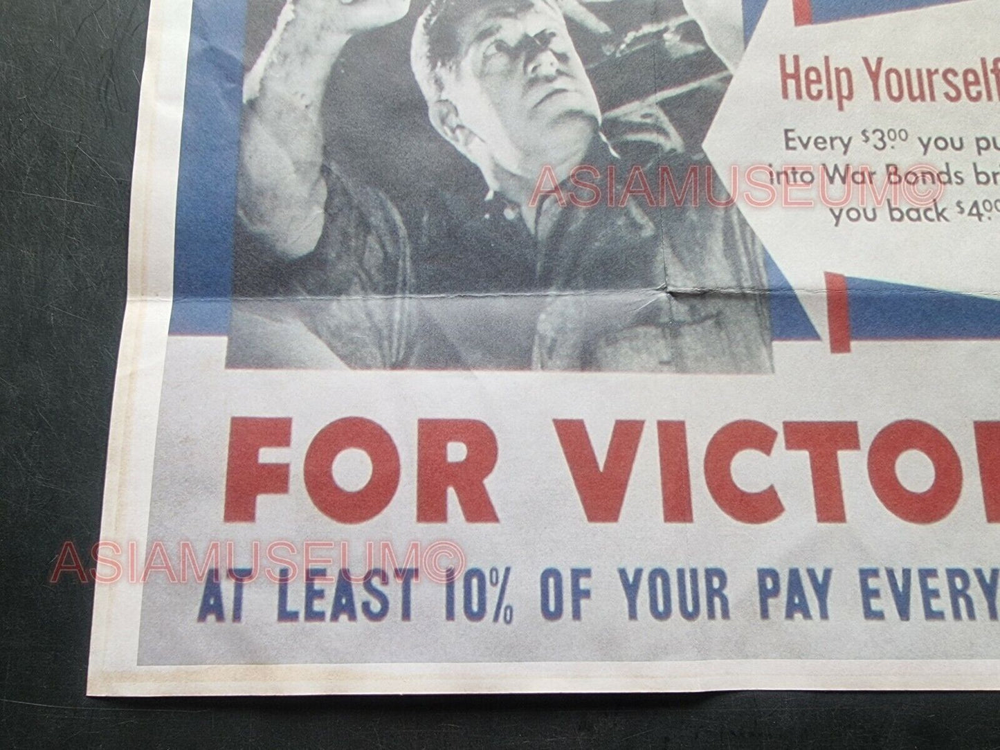 1941 WW2 USA AMERICA BUY WAR BONDS LOANS STAMP VICTORY FACTORY PROPAGANDA POSTER